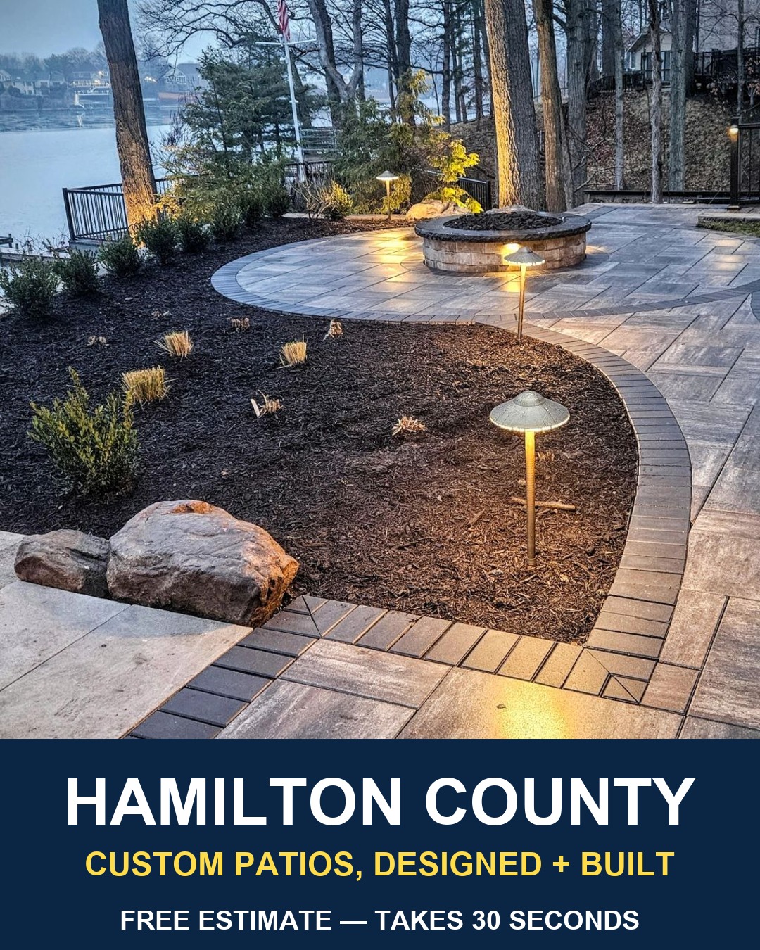 Paver patio in Hamilton County by LA Landscapes Inc