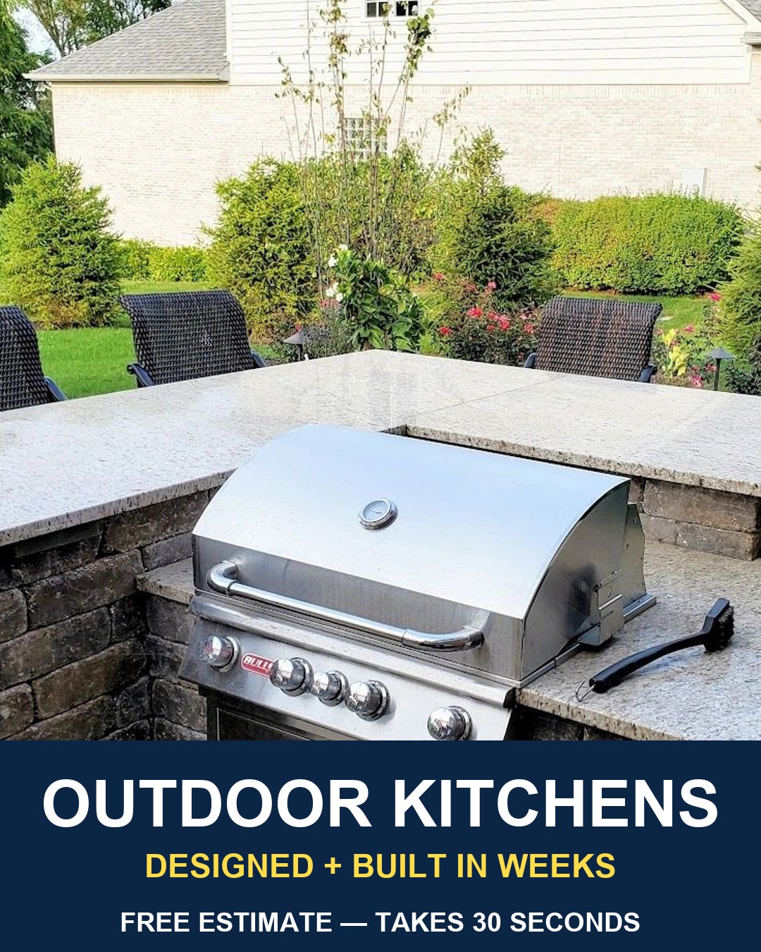 Outdoor kitchen build by LA Landscapes Inc